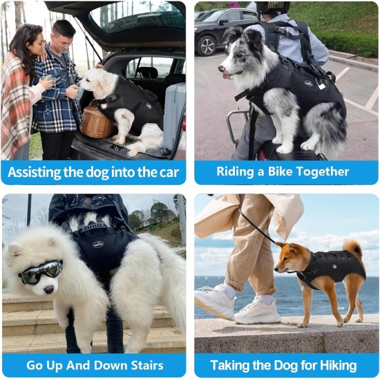 Wakytu Dog Lifting Harness for Large Dogs, Emergency Backpack, Dog Carry Bag for Disabled, Joint Injuries, Older Dogs Up and Down Stairs, Cars Dog Sling (66-88 lbs) Wakytu Dog Lifting Harness for Large Dogs, Emergency Backpack, Dog Carry Bag for Disabled, Joint Injuries, Older Dogs Up and Down Stairs, Cars Dog Sling (66-88 lbs)