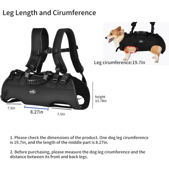 Wakytu Dog Lifting Harness for Large Dogs, Emergency Backpack, Dog Carry Bag for Disabled, Joint Injuries, Older Dogs Up and Down Stairs, Cars Dog Sling (66-88 lbs) Wakytu Dog Lifting Harness for Large Dogs, Emergency Backpack, Dog Carry Bag for Disabled, Joint Injuries, Older Dogs Up and Down Stairs, Cars Dog Sling (66-88 lbs)