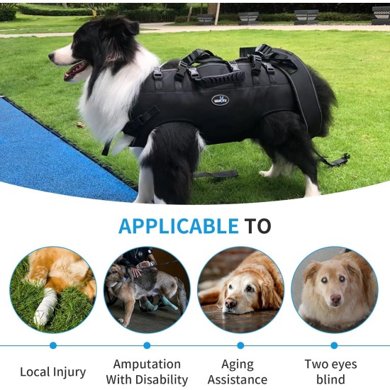 Wakytu Dog Lifting Harness for Large Dogs, Emergency Backpack, Dog Carry Bag for Disabled, Joint Injuries, Older Dogs Up and Down Stairs, Cars Dog Sling (66-88 lbs) Wakytu Dog Lifting Harness for Large Dogs, Emergency Backpack, Dog Carry Bag for Disabled, Joint Injuries, Older Dogs Up and Down Stairs, Cars Dog Sling (66-88 lbs)