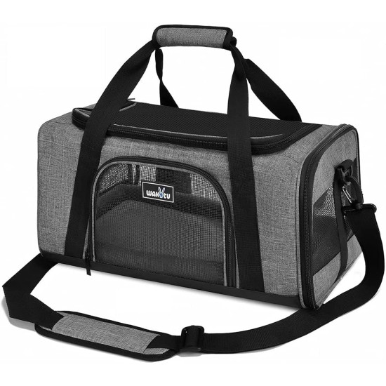 Wakytu Pet Carrier for Cats and Dogs, Transport Bag for Pets, Foldable Dog Transport Case, Cat Transport Case, Dog Carrier for Cars, Breathable Dog Bag (S, Grey) Wakytu Pet Carrier for Cats and Dogs, Transport Bag for Pets, Foldable Dog Transport Case, Cat Transport Case, Dog Carrier for Cars, Breathable Dog Bag (S, Grey)