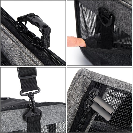 Wakytu Pet Carrier for Cats and Dogs, Transport Bag for Pets, Foldable Dog Transport Case, Cat Transport Case, Dog Carrier for Cars, Breathable Dog Bag (S, Grey) Wakytu Pet Carrier for Cats and Dogs, Transport Bag for Pets, Foldable Dog Transport Case, Cat Transport Case, Dog Carrier for Cars, Breathable Dog Bag (S, Grey)