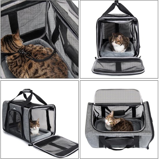 Wakytu Pet Carrier for Cats and Dogs, Transport Bag for Pets, Foldable Dog Transport Case, Cat Transport Case, Dog Carrier for Cars, Breathable Dog Bag (S, Grey) Wakytu Pet Carrier for Cats and Dogs, Transport Bag for Pets, Foldable Dog Transport Case, Cat Transport Case, Dog Carrier for Cars, Breathable Dog Bag (S, Grey)
