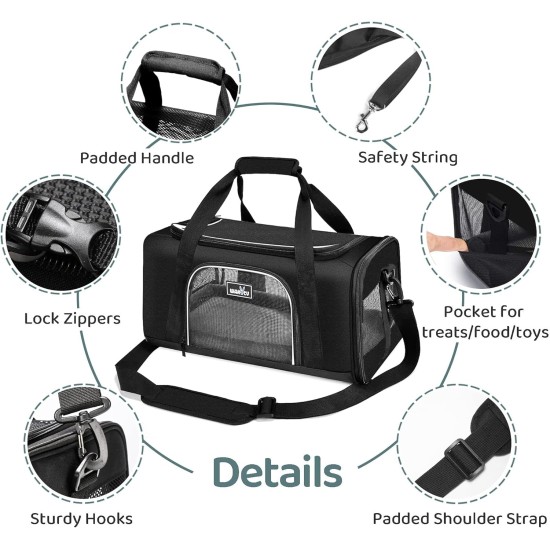 Wakytu Pet Carrier for Cats and Dogs, Transport Bag for Pets, Foldable Dog Transport Case, Cat Transport Case, Dog Carrier for Cars, Breathable Dog Bag (S, Grey) Wakytu Pet Carrier for Cats and Dogs, Transport Bag for Pets, Foldable Dog Transport Case, Cat Transport Case, Dog Carrier for Cars, Breathable Dog Bag (S, Grey)
