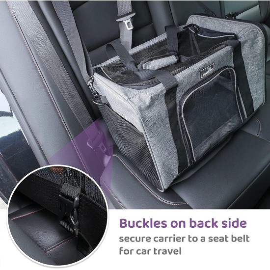 Wakytu Pet Carrier for Cats and Dogs, Transport Bag for Pets, Foldable Dog Transport Case, Cat Transport Case, Dog Carrier for Cars, Breathable Dog Bag (S, Grey) Wakytu Pet Carrier for Cats and Dogs, Transport Bag for Pets, Foldable Dog Transport Case, Cat Transport Case, Dog Carrier for Cars, Breathable Dog Bag (S, Grey)