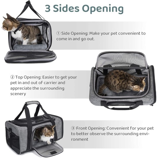 Wakytu Pet Carrier for Cats and Dogs, Transport Bag for Pets, Foldable Dog Transport Case, Cat Transport Case, Dog Carrier for Cars, Breathable Dog Bag (S, Grey) Wakytu Pet Carrier for Cats and Dogs, Transport Bag for Pets, Foldable Dog Transport Case, Cat Transport Case, Dog Carrier for Cars, Breathable Dog Bag (S, Grey)