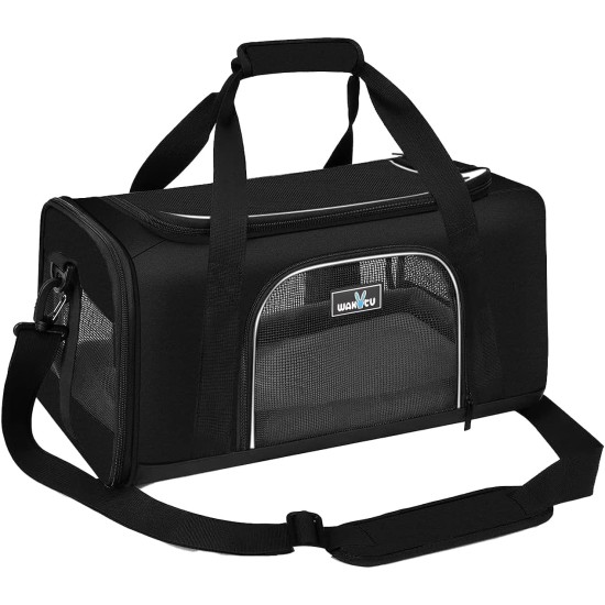 Wakytu Pet Carrier for Cats and Dogs, Transport Bag for Pets, Foldable Dog Transport Case, Cat Transport Case, Dog Carrier for Cars, Breathable Dog Bag (M, Grey) Wakytu Pet Carrier for Cats and Dogs, Transport Bag for Pets, Foldable Dog Transport Case, Cat Transport Case, Dog Carrier for Cars, Breathable Dog Bag (M, Grey)