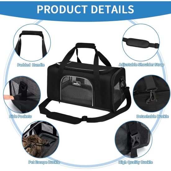 Wakytu Pet Carrier for Cats and Dogs, Transport Bag for Pets, Foldable Dog Transport Case, Cat Transport Case, Dog Carrier for Cars, Breathable Dog Bag (M, Grey) Wakytu Pet Carrier for Cats and Dogs, Transport Bag for Pets, Foldable Dog Transport Case, Cat Transport Case, Dog Carrier for Cars, Breathable Dog Bag (M, Grey)