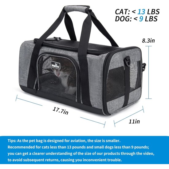 Wakytu Pet Carrier for Cats and Dogs, Transport Bag for Pets, Foldable Dog Transport Case, Cat Transport Case, Dog Carrier for Cars, Breathable Dog Bag (M, Grey) Wakytu Pet Carrier for Cats and Dogs, Transport Bag for Pets, Foldable Dog Transport Case, Cat Transport Case, Dog Carrier for Cars, Breathable Dog Bag (M, Grey)