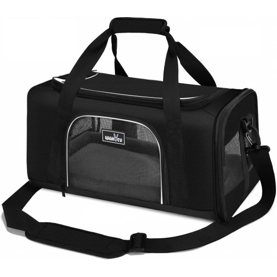 Wakytu Pet Carrier for Cats and Dogs, Transport Bag for Pets, Foldable Dog Transport Case, Cat Transport Case, Dog Carrier for Cars, Breathable Dog Bag (M, Grey) Wakytu Pet Carrier for Cats and Dogs, Transport Bag for Pets, Foldable Dog Transport Case, Cat Transport Case, Dog Carrier for Cars, Breathable Dog Bag (M, Grey)