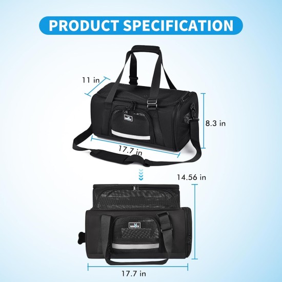 Wakytu Pet Carrier for Cats and Dogs, Transport Bag for Pets, Foldable Dog Transport Case, Cat Transport Case, Dog Carrier for Cars, Breathable Dog Bag (M, Grey) Wakytu Pet Carrier for Cats and Dogs, Transport Bag for Pets, Foldable Dog Transport Case, Cat Transport Case, Dog Carrier for Cars, Breathable Dog Bag (M, Grey)