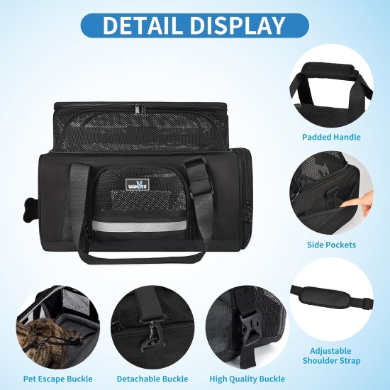 Wakytu Pet Carrier for Cats and Dogs, Transport Bag for Pets, Foldable Dog Transport Case, Cat Transport Case, Dog Carrier for Cars, Breathable Dog Bag (M, Grey) Wakytu Pet Carrier for Cats and Dogs, Transport Bag for Pets, Foldable Dog Transport Case, Cat Transport Case, Dog Carrier for Cars, Breathable Dog Bag (M, Grey)