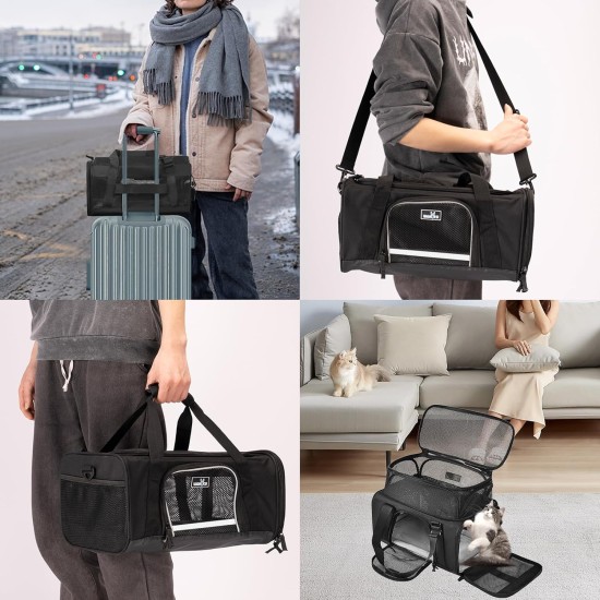Wakytu Pet Carrier for Cats and Dogs, Transport Bag for Pets, Foldable Dog Transport Case, Cat Transport Case, Dog Carrier for Cars, Breathable Dog Bag (M, Grey) Wakytu Pet Carrier for Cats and Dogs, Transport Bag for Pets, Foldable Dog Transport Case, Cat Transport Case, Dog Carrier for Cars, Breathable Dog Bag (M, Grey)