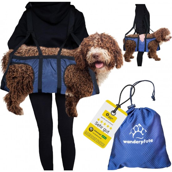 Wanderpfote Carrying Aid for Dogs - Emergency Backpack for Hiking or Carry Bag Dog in Everyday Life by Stairs - Small, Lightweight, Robust, High Quality - Sling Dog, Dog Bag (M) Wanderpfote Carrying Aid for Dogs - Emergency Backpack for Hiking or Carry Bag Dog in Everyday Life by Stairs - Small, Lightweight, Robust, High Quality - Sling Dog, Dog Bag (M)