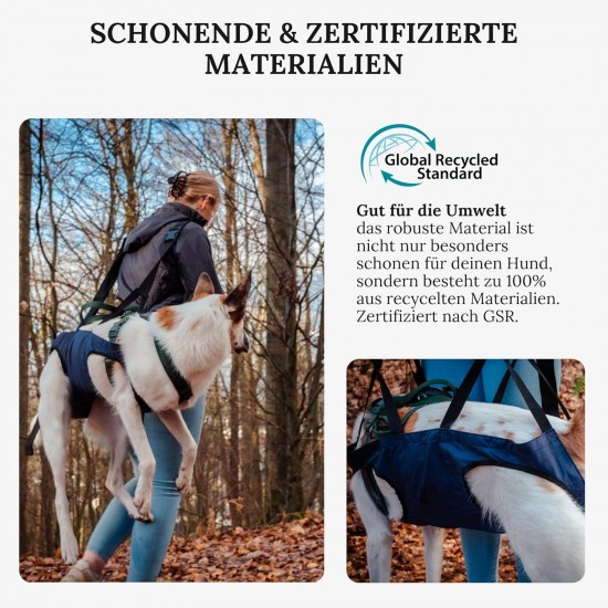 Wanderpfote Carrying Aid for Dogs - Emergency Backpack for Hiking or Carry Bag Dog in Everyday Life by Stairs - Small, Lightweight, Robust, High Quality - Sling Dog, Dog Bag (M) Wanderpfote Carrying Aid for Dogs - Emergency Backpack for Hiking or Carry Bag Dog in Everyday Life by Stairs - Small, Lightweight, Robust, High Quality - Sling Dog, Dog Bag (M)