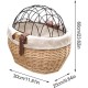 Wicker Pet Carrier Bicycle Basket, Wicker Bike Basket for Small Dogs Cats Pet Carrier Bicycle Front Basket with Wire Mesh Cover Wicker Pet Carrier Bicycle Basket, Wicker Bike Basket for Small Dogs Cats Pet Carrier Bicycle Front Basket with Wire Mesh Cover