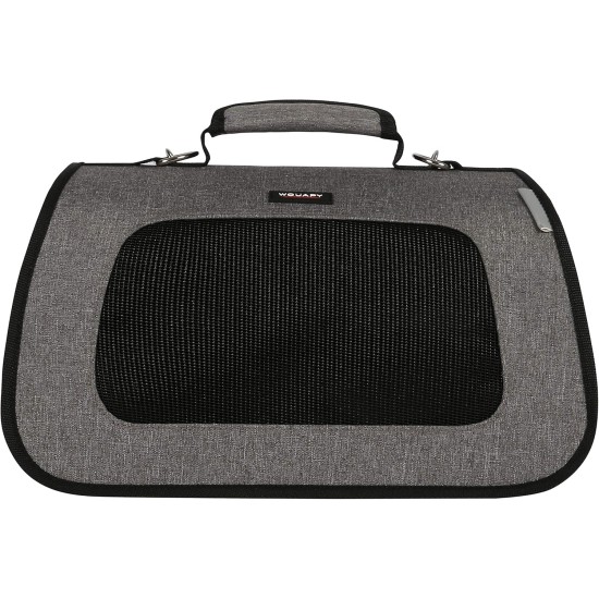 Wouapy Foldable Pet Carrier for Dogs and Cats - Durable Nylon Carrier - Large Mesh for Maximum Ventilation - Practical & Comfortable Design - Medium - Grey Wouapy Foldable Pet Carrier for Dogs and Cats - Durable Nylon Carrier - Large Mesh for Maximum Ventilation - Practical & Comfortable Design - Medium - Grey