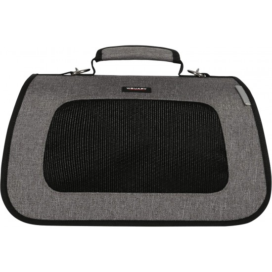 Wouapy Foldable Pet Carrier for Dogs and Cats - Durable Nylon Carrier - Large Mesh for Maximum Ventilation - Practical & Comfortable Design - Medium - Grey Wouapy Foldable Pet Carrier for Dogs and Cats - Durable Nylon Carrier - Large Mesh for Maximum Ventilation - Practical & Comfortable Design - Medium - Grey