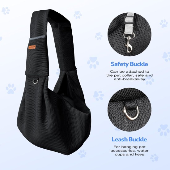 YAOZUP Dog Carrier Bag for Small Dogs, Breathable Pet Bag up to 6.5 kg, Hands-Free Dog Bag with Side Storage Bag, Safety Hooks, for Walks, Travel, Shopping YAOZUP Dog Carrier Bag for Small Dogs, Breathable Pet Bag up to 6.5 kg, Hands-Free Dog Bag with Side Storage Bag, Safety Hooks, for Walks, Travel, Shopping