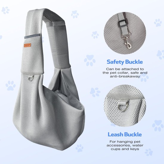 YAOZUP Dog Carrier Bag for Small Dogs, Breathable Pet Bag up to 6.5 kg, Hands-Free Dog Bag with Side Storage Bag, Safety Hooks, for Walks, Travel, Shopping YAOZUP Dog Carrier Bag for Small Dogs, Breathable Pet Bag up to 6.5 kg, Hands-Free Dog Bag with Side Storage Bag, Safety Hooks, for Walks, Travel, Shopping