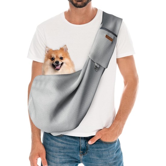 YAOZUP Dog Carrier Bag for Small Dogs, Breathable Pet Bag up to 6.5 kg, Hands-Free Dog Bag with Side Storage Bag, Safety Hooks, for Walks, Travel, Shopping YAOZUP Dog Carrier Bag for Small Dogs, Breathable Pet Bag up to 6.5 kg, Hands-Free Dog Bag with Side Storage Bag, Safety Hooks, for Walks, Travel, Shopping