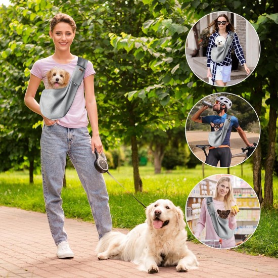 YAOZUP Dog Carrier Bag for Small Dogs, Breathable Pet Bag up to 6.5 kg, Hands-Free Dog Bag with Side Storage Bag, Safety Hooks, for Walks, Travel, Shopping YAOZUP Dog Carrier Bag for Small Dogs, Breathable Pet Bag up to 6.5 kg, Hands-Free Dog Bag with Side Storage Bag, Safety Hooks, for Walks, Travel, Shopping