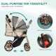 YITAHOME Dog Buggy Foldable for Dogs and Cats, Pet Buggy up to 22 kg with Reversible Handle, Mesh Windows, Drink Holder, 360° Rotating EVA Wheels with Brakes (Beige) YITAHOME Dog Buggy Foldable for Dogs and Cats, Pet Buggy up to 22 kg with Reversible Handle, Mesh Windows, Drink Holder, 360° Rotating EVA Wheels with Brakes (Beige)