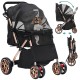 YITAHOME Dog Buggy Foldable for Dogs and Cats, Pet Buggy up to 22 kg with Reversible Handle, Mesh Windows, Drink Holder, 360° Rotating EVA Wheels with Brakes (Beige) YITAHOME Dog Buggy Foldable for Dogs and Cats, Pet Buggy up to 22 kg with Reversible Handle, Mesh Windows, Drink Holder, 360° Rotating EVA Wheels with Brakes (Beige)