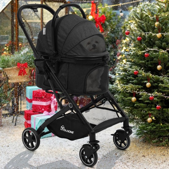 YITAHOME Dog Pram 3-in-1 Dog Buggy up to 15.9 kg, Foldable, Dog Pram for Small Dogs, Dog Buggy, Cat Pram, Foldable Dog Pram, Portable Pushchair (Black) YITAHOME Dog Pram 3-in-1 Dog Buggy up to 15.9 kg, Foldable, Dog Pram for Small Dogs, Dog Buggy, Cat Pram, Foldable Dog Pram, Portable Pushchair (Black)
