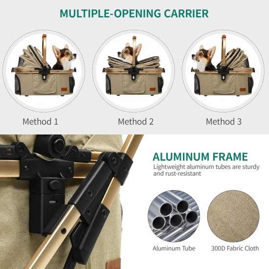 YITAHOME Dog Pram 3-in-1 Dog Buggy up to 15.9 kg, Foldable, Dog Pram for Small Dogs, Dog Buggy, Cat Pram, Foldable Dog Pram, Portable Pushchair (Grey) YITAHOME Dog Pram 3-in-1 Dog Buggy up to 15.9 kg, Foldable, Dog Pram for Small Dogs, Dog Buggy, Cat Pram, Foldable Dog Pram, Portable Pushchair (Grey)