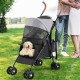 YITAHOME Dog Pram Pets Buggy up to 11.3 kg, Dog Buggy with Mesh Windows & Drink Holder & Storage Basket & Carry Bag, Cat Buggy for Small Dogs Cats (Grey Black) YITAHOME Dog Pram Pets Buggy up to 11.3 kg, Dog Buggy with Mesh Windows & Drink Holder & Storage Basket & Carry Bag, Cat Buggy for Small Dogs Cats (Grey Black)
