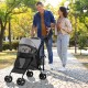 YITAHOME Dog Pram Pets Buggy up to 11.3 kg, Dog Buggy with Mesh Windows & Drink Holder & Storage Basket & Carry Bag, Cat Buggy for Small Dogs Cats (Grey Black) YITAHOME Dog Pram Pets Buggy up to 11.3 kg, Dog Buggy with Mesh Windows & Drink Holder & Storage Basket & Carry Bag, Cat Buggy for Small Dogs Cats (Grey Black)
