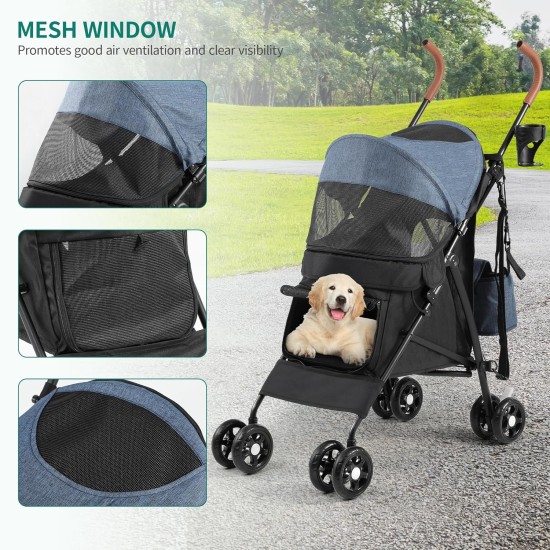 YITAHOME Dog Pram Pets Buggy up to 11.3 kg, Dog Buggy with Mesh Windows & Drink Holder & Storage Basket & Carry Bag, Cat Buggy for Small Dogs Cats (Grey Black) YITAHOME Dog Pram Pets Buggy up to 11.3 kg, Dog Buggy with Mesh Windows & Drink Holder & Storage Basket & Carry Bag, Cat Buggy for Small Dogs Cats (Grey Black)