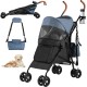 YITAHOME Dog Pram Pets Buggy up to 11.3 kg, Dog Buggy with Mesh Windows & Drink Holder & Storage Basket & Carry Bag, Cat Buggy for Small Dogs Cats (Grey Black) YITAHOME Dog Pram Pets Buggy up to 11.3 kg, Dog Buggy with Mesh Windows & Drink Holder & Storage Basket & Carry Bag, Cat Buggy for Small Dogs Cats (Grey Black)