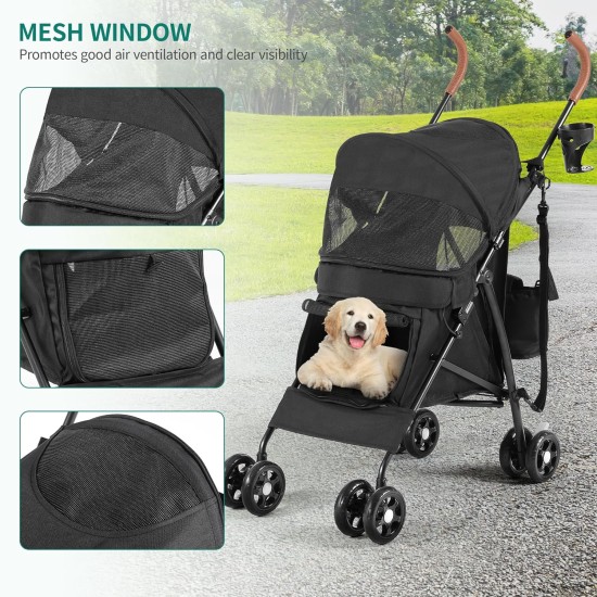 YITAHOME Dog Pram Pets Buggy up to 11.3 kg, Dog Buggy with Mesh Windows & Drink Holder & Storage Basket & Carry Bag, Cat Buggy for Small Dogs Cats (Grey Black) YITAHOME Dog Pram Pets Buggy up to 11.3 kg, Dog Buggy with Mesh Windows & Drink Holder & Storage Basket & Carry Bag, Cat Buggy for Small Dogs Cats (Grey Black)