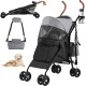 YITAHOME Dog Pram Pets Buggy up to 11.3 kg, Dog Buggy with Mesh Windows & Drink Holder & Storage Basket & Carry Bag, Cat Buggy for Small Dogs Cats (Grey Black) YITAHOME Dog Pram Pets Buggy up to 11.3 kg, Dog Buggy with Mesh Windows & Drink Holder & Storage Basket & Carry Bag, Cat Buggy for Small Dogs Cats (Grey Black)