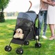 YITAHOME Dog Pram Pets Buggy up to 11.3 kg, Dog Buggy with Mesh Windows & Drink Holder & Storage Basket & Carry Bag, Cat Buggy for Small Dogs Cats (Grey Black) YITAHOME Dog Pram Pets Buggy up to 11.3 kg, Dog Buggy with Mesh Windows & Drink Holder & Storage Basket & Carry Bag, Cat Buggy for Small Dogs Cats (Grey Black)