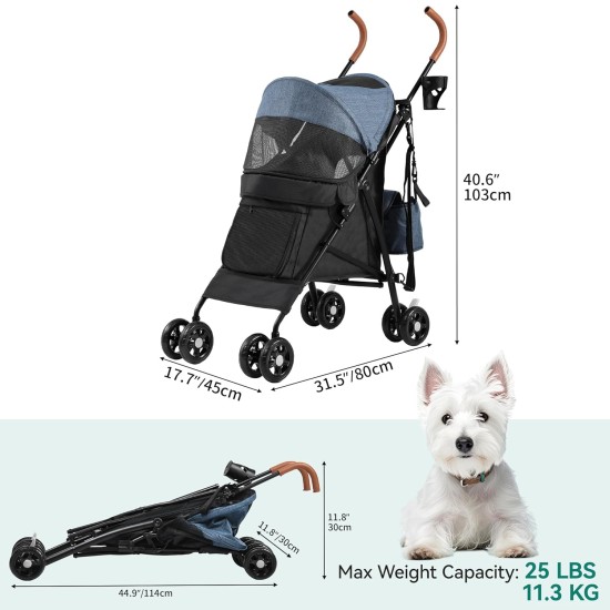 YITAHOME Dog Pram Pets Buggy up to 11.3 kg, Dog Buggy with Mesh Windows & Drink Holder & Storage Basket & Carry Bag, Cat Buggy for Small Dogs Cats (Grey Black) YITAHOME Dog Pram Pets Buggy up to 11.3 kg, Dog Buggy with Mesh Windows & Drink Holder & Storage Basket & Carry Bag, Cat Buggy for Small Dogs Cats (Grey Black)