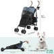 YITAHOME Dog Pram Pets Buggy up to 11.3 kg, Dog Buggy with Mesh Windows & Drink Holder & Storage Basket & Carry Bag, Cat Buggy for Small Dogs Cats (Grey Black) YITAHOME Dog Pram Pets Buggy up to 11.3 kg, Dog Buggy with Mesh Windows & Drink Holder & Storage Basket & Carry Bag, Cat Buggy for Small Dogs Cats (Grey Black)