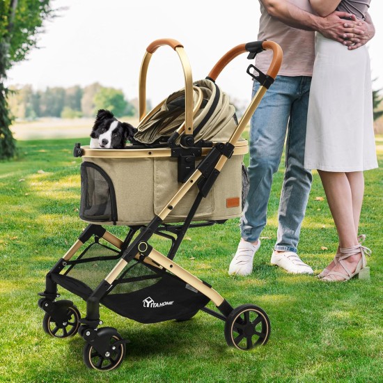 YITAHOME Dog Pram for Small Dogs, 3-in-1 Dog Buggy up to 15.9 kg, Foldable, Dog Buggy Small Dogs, Dog Buggy, Cat Pram, Foldable Dog Pram, Portable Pushchair (Black) YITAHOME Dog Pram for Small Dogs, 3-in-1 Dog Buggy up to 15.9 kg, Foldable, Dog Buggy Small Dogs, Dog Buggy, Cat Pram, Foldable Dog Pram, Portable Pushchair (Black)