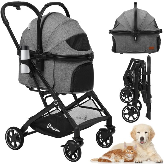 YITAHOME Dog Pram for Small Dogs, 3-in-1 Dog Buggy up to 15.9 kg, Foldable, Dog Buggy Small Dogs, Dog Buggy, Cat Pram, Foldable Dog Pram, Portable Pushchair (Black) YITAHOME Dog Pram for Small Dogs, 3-in-1 Dog Buggy up to 15.9 kg, Foldable, Dog Buggy Small Dogs, Dog Buggy, Cat Pram, Foldable Dog Pram, Portable Pushchair (Black)