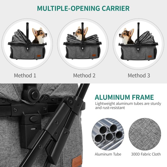 YITAHOME Dog Pram for Small Dogs, 3-in-1 Dog Buggy up to 15.9 kg, Foldable, Dog Buggy Small Dogs, Dog Buggy, Cat Pram, Foldable Dog Pram, Portable Pushchair (Black) YITAHOME Dog Pram for Small Dogs, 3-in-1 Dog Buggy up to 15.9 kg, Foldable, Dog Buggy Small Dogs, Dog Buggy, Cat Pram, Foldable Dog Pram, Portable Pushchair (Black)