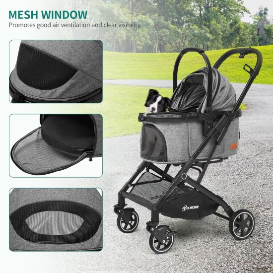 YITAHOME Dog Pram for Small Dogs, 3-in-1 Dog Buggy up to 15.9 kg, Foldable, Dog Buggy Small Dogs, Dog Buggy, Cat Pram, Foldable Dog Pram, Portable Pushchair (Black) YITAHOME Dog Pram for Small Dogs, 3-in-1 Dog Buggy up to 15.9 kg, Foldable, Dog Buggy Small Dogs, Dog Buggy, Cat Pram, Foldable Dog Pram, Portable Pushchair (Black)