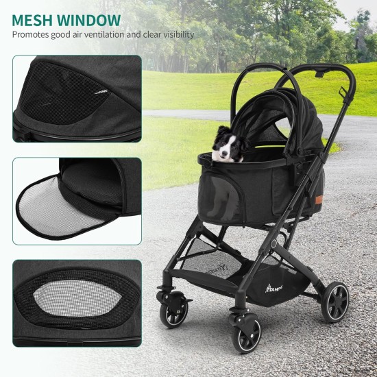 YITAHOME Dog Pram for Small Dogs, 3-in-1 Dog Buggy up to 15.9 kg, Foldable, Dog Buggy Small Dogs, Dog Buggy, Cat Pram, Foldable Dog Pram, Portable Pushchair (Black) YITAHOME Dog Pram for Small Dogs, 3-in-1 Dog Buggy up to 15.9 kg, Foldable, Dog Buggy Small Dogs, Dog Buggy, Cat Pram, Foldable Dog Pram, Portable Pushchair (Black)
