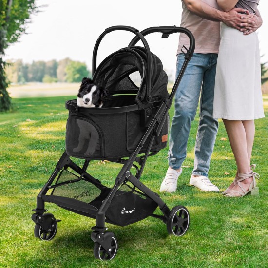 YITAHOME Dog Pram for Small Dogs, 3-in-1 Dog Buggy up to 15.9 kg, Foldable, Dog Buggy Small Dogs, Dog Buggy, Cat Pram, Foldable Dog Pram, Portable Pushchair (Black) YITAHOME Dog Pram for Small Dogs, 3-in-1 Dog Buggy up to 15.9 kg, Foldable, Dog Buggy Small Dogs, Dog Buggy, Cat Pram, Foldable Dog Pram, Portable Pushchair (Black)