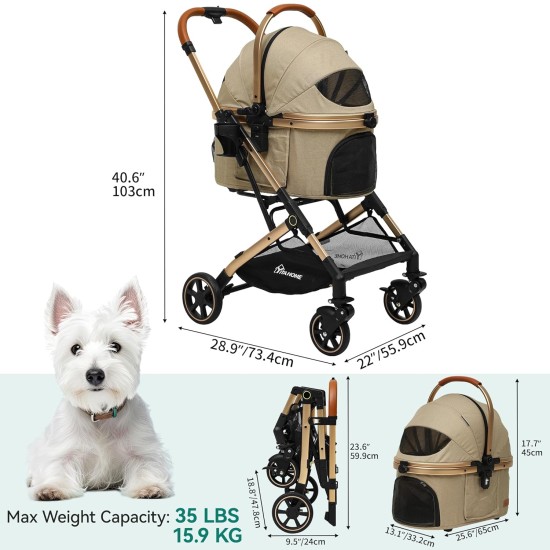YITAHOME Dog Pram for Small Dogs, 3-in-1 Dog Buggy up to 15.9 kg, Foldable, Dog Buggy Small Dogs, Dog Buggy, Cat Pram, Foldable Dog Pram, Portable Pushchair (Black) YITAHOME Dog Pram for Small Dogs, 3-in-1 Dog Buggy up to 15.9 kg, Foldable, Dog Buggy Small Dogs, Dog Buggy, Cat Pram, Foldable Dog Pram, Portable Pushchair (Black)