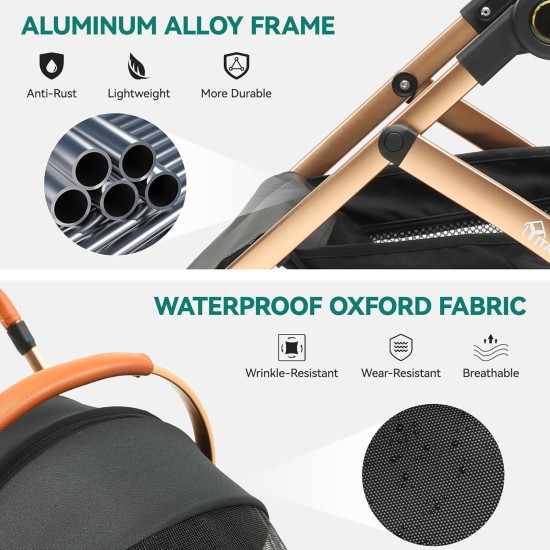 YITAHOME Dog Pram for Small Dogs, Dog Pram 3-in-1 Dog Buggy up to 20 kg, Foldable, Dog Buggy Small Dogs, Dog Buggy, Cat Pram, Foldable Dog Pushchair, 80 x 59 x 101 cm (Black) YITAHOME Dog Pram for Small Dogs, Dog Pram 3-in-1 Dog Buggy up to 20 kg, Foldable, Dog Buggy Small Dogs, Dog Buggy, Cat Pram, Foldable Dog Pushchair, 80 x 59 x 101 cm (Black)