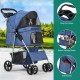 YITAHOME Dog Pushchair Pets Buggy up to 15 kg, Dog Buggy with Mesh Windows & Drink Holder & Storage Basket, Cat Buggy for Small Dogs Cats (Black)