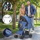 YITAHOME Dog Pushchair Pets Buggy up to 15 kg, Dog Buggy with Mesh Windows & Drink Holder & Storage Basket, Cat Buggy for Small Dogs Cats (Black)