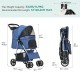 YITAHOME Dog Pushchair Pets Buggy up to 15 kg, Dog Buggy with Mesh Windows & Drink Holder & Storage Basket, Cat Buggy for Small Dogs Cats (Black)