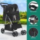 YITAHOME Dog Pushchair Pets Buggy up to 15 kg, Dog Buggy with Mesh Windows & Drink Holder & Storage Basket, Cat Buggy for Small Dogs Cats (Black)
